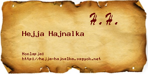 Hejja Hajnalka névjegykártya
