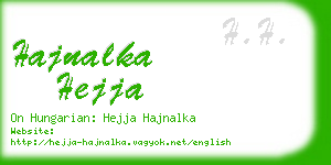 hajnalka hejja business card
